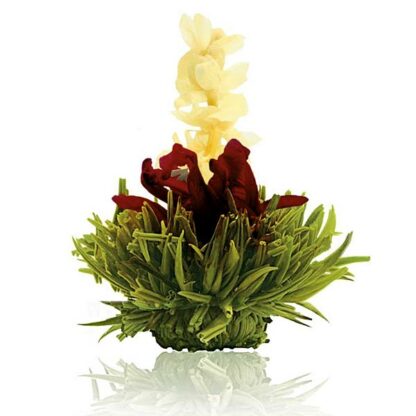 Ein Bild von Creano Tee Blumen 6er Herz-Holzschachtel "Grüner Tee", in der Kategorie Tee Rosen (Bloomings)