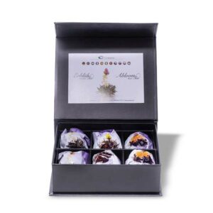 Ein Bild von Creano Tee Blumen 6er Magnetbox "Schwarzer Tee", in der Kategorie Tee Rosen (Bloomings) Tee Geschenk
