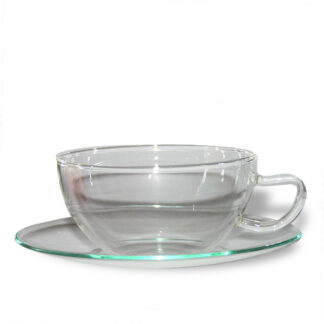 Ein Bild von Glastasse "Ellen" mit Unterteller (1.5 dl), in der Kategorie Teetassen und Gl?ser