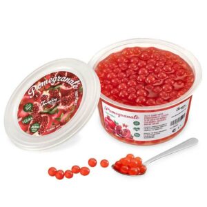 Ein Bild von Granatapfel-Fruchtperlen für Bubble Tea - 450g, in der Kategorie Nahrungsmittel Popping Bobas
