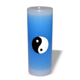 Ein Bild von Kerze mit Ying Yang Symbol blau, in der Kategorie Kerzen