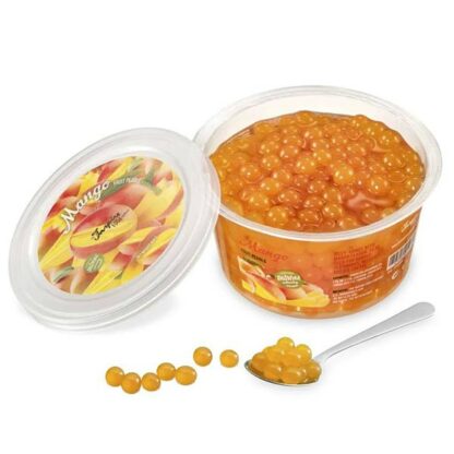 Ein Bild von Mango-Fruchtperlen für Bubble Tea - 450g, in der Kategorie Nahrungsmittel Popping Bobas