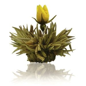 Ein Bild von Tee Blumen Sortiment Creano mit 6 Tee Blumen "Weisser Tee", in der Kategorie Tee Rosen (Bloomings) Tee Geschenk