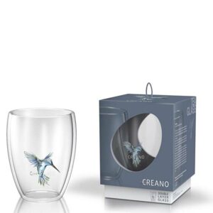 Ein Bild von Creano Doppelwandiges ThermoGlas "Hummi" | 250ml | Blau, in der Kategorie Teetassen und Gläser Tee Geschenk