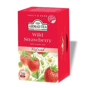 Ein Bild von Ahmad Tea - Wild Strawberry - 20 Teebeutel à 2g, in der Kategorie Früchtetee Tee im Teebeutel kaufen