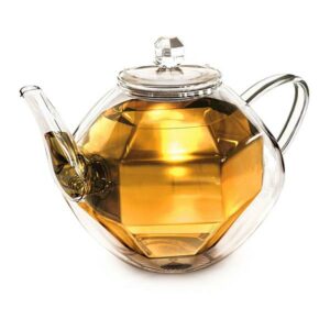 Ein Bild von Creano Doppelwandige Glas-Teekanne "Diamond design" 0.8l, in der Kategorie Teekannen und Teesets Teekanne aus Glas kaufen