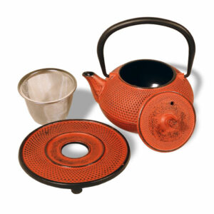 Ein Bild von Eisengusskanne Arare 0.4l - Kaminrot, in der Kategorie Teekannen und Teesets Teekannen mit Sieb Kaufen Teekannen aus Gusseisen kaufen