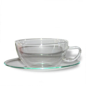 Ein Bild von Glastasse "Ellen" mit Unterteller (1.5 dl), in der Kategorie Teetassen und Gläser