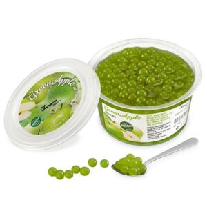 Ein Bild von Grüne Apfel-Fruchtperlen für Bubble Tea - 450g, in der Kategorie Nahrungsmittel Popping Bobas