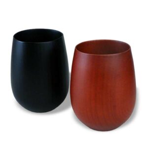 Ein Bild von Teetassen Set aus Holz  2 Stück schwarz und rot, in der Kategorie Teetassen und Gläser