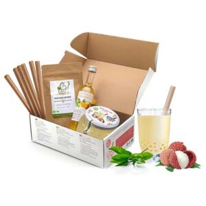 Ein Bild von Bubble Tea Geschenkbox - Litschi, in der Kategorie Nahrungsmittel Tee Geschenk