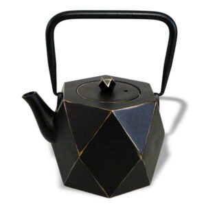 Ein Bild von Eisengusskanne Karo 0.8l - Schwarz-Gold, in der Kategorie Teekannen und Teesets