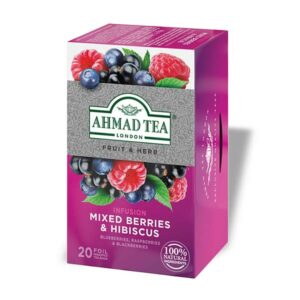 Ein Bild von Ahmad Tea - Mixed Berries & Hibiscus - 20 Teebeutel à 2g, in der Kategorie Früchtetee Tee im Teebeutel kaufen
