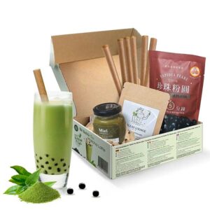 Ein Bild von Bubble Tea Geschenkbox - Matcha Latte, in der Kategorie Nahrungsmittel Tee Geschenk Matcha Set