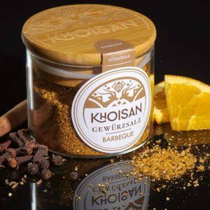 Ein Bild von Gewürzsalz Barbeque - Bio - 90g im Glas mit Bambusdeckel, in der Kategorie Kräuter und Gewürze Salz