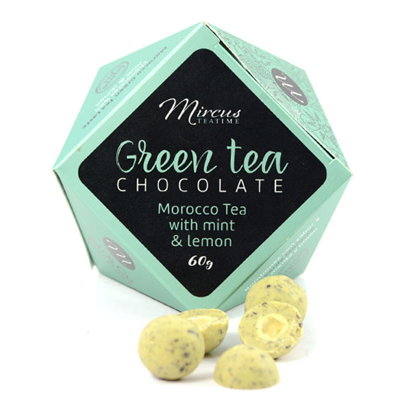 Ein Bild von Schokoladenpralinen - Green Tea Chocolate - Mint & Lemon, in der Kategorie Nahrungsmittel