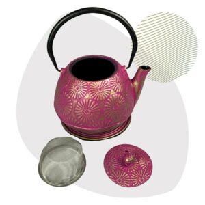 Ein Bild von Eisengusskanne 1.2l - Hani - Purpur / Gold, in der Kategorie Teekannen und Teesets