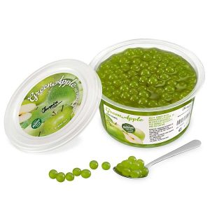 Ein Bild von Grüne Apfel-Fruchtperlen für Bubble Tea - 450g | Ablaufartikel, in der Kategorie Nahrungsmittel Popping Bobas