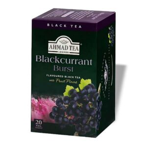 Ein Bild von Ahmad Tea - Blackcurrant Burst - 20 Teebeutel à 2g, in der Kategorie Schwarz Tee aromat. Tee im Teebeutel kaufen