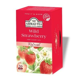 Ein Bild von Ahmad Tea - Wild Strawberry - 20 Teebeutel à 2g, in der Kategorie Früchtetee Tee im Teebeutel kaufen