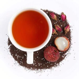 Ein Bild von BOH® Schwarztee Lychee und Rose - 20 Teebeutel à 2g, in der Kategorie Schwarz Tee aromat. Tee im Teebeutel kaufen