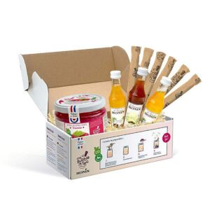 Ein Bild von Bubble Tea Geschenkbox - Monin Passionsfrucht Himbeer, in der Kategorie Nahrungsmittel