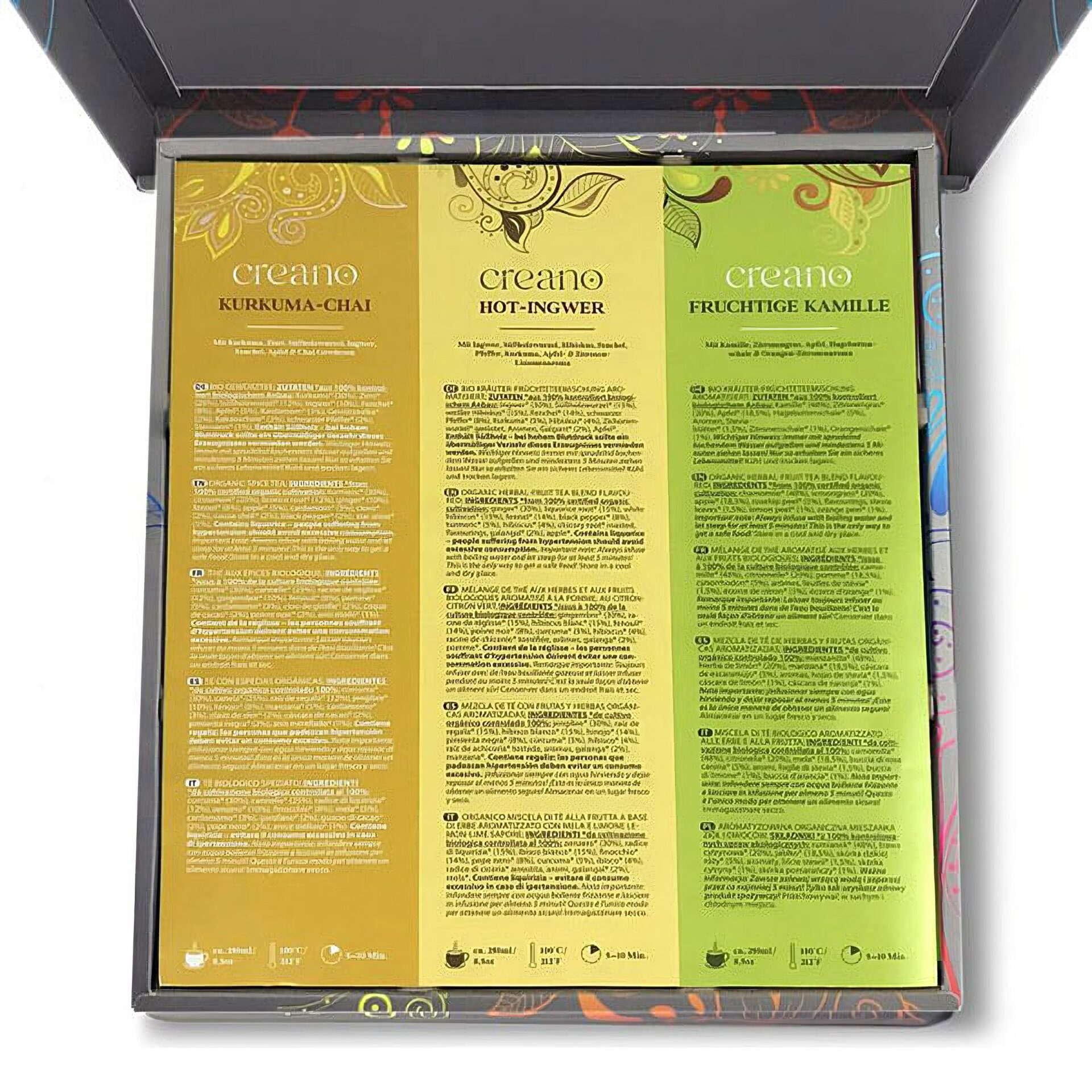 Ein Bild von Creano Bio-Kräuter Tee - 27er Mix-Geschenkbox, in der Kategorie Kräutertee und Gewürztee Tee Geschenk