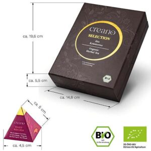 Ein Bild von Creano Bio Kräutertee 12er Pyramiden Geschenkset, in der Kategorie Rotbusch und Honeybuschtee Tee Geschenk