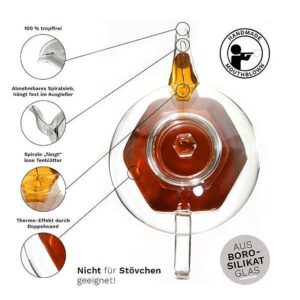 Ein Bild von Creano Doppelwandige Glas-Teekanne 