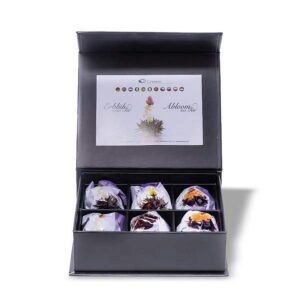 Ein Bild von Creano Tee Blumen 6er Magnetbox "Schwarzer Tee", in der Kategorie Tee Rosen (Bloomings) Tee Geschenk