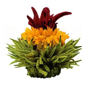 Ein Bild von Creano Teeblumen Geschenkset in Teekiste aus Holz, in der Kategorie Tee Rosen (Bloomings) Tee Geschenk