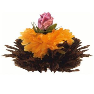 Ein Bild von Creano Teeblumen Geschenkset in Teekiste aus Holz, in der Kategorie Tee Rosen (Bloomings) Tee Geschenk