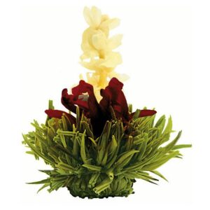 Ein Bild von Creano Teeblumen Geschenkset in Teekiste aus Holz, in der Kategorie Tee Rosen (Bloomings) Tee Geschenk