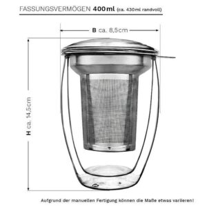 Ein Bild von Doppelwandiges Thermoglas "All in One" 400ml, in der Kategorie Teetassen und Gläser