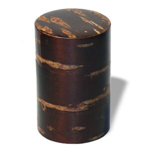 Ein Bild von Dose 150g mit Furnier aus der Rinde des Kirschbaumes, in der Kategorie Teedosen
