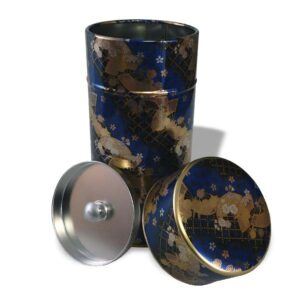 Ein Bild von Dose 200g gold/blau, in der Kategorie Teedosen