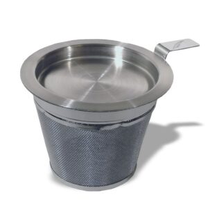 Ein Bild von Edelstahlfilter mit Abtropftablett, in der Kategorie Teesiebe und Teefilter