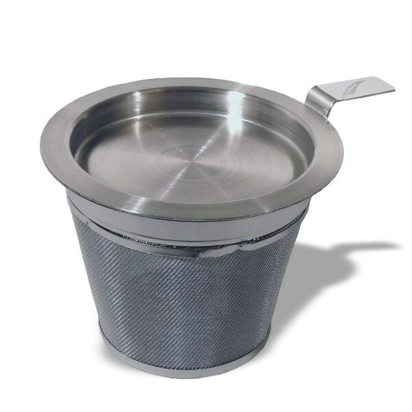 Ein Bild von Edelstahlfilter mit Abtropftablett, in der Kategorie Teesiebe und Teefilter