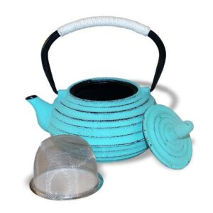 Ein Bild von Eisengusskanne 0.7l - Türkis, in der Kategorie Teekannen und Teesets Teekannen mit Sieb Kaufen Teekannen aus Gusseisen kaufen