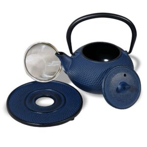 Ein Bild von Eisengusskanne Arare 0.4l - Blau, in der Kategorie Teekannen und Teesets Teekannen mit Sieb Kaufen Teekannen aus Gusseisen kaufen