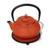 Ein Bild von Eisengusskanne Arare 0.4l - Kaminrot, in der Kategorie Teekannen und Teesets Teekannen mit Sieb Kaufen Teekannen aus Gusseisen kaufen
