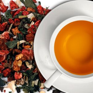 Ein Bild von Kräutertee "Erdbeer-Minze", in der Kategorie Kräutertee und Gewürztee Tee