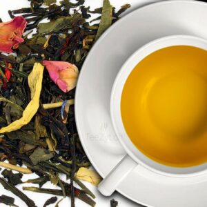 Ein Bild von Japan Grüntee Sencha "Erdbeer küsst Vanille", in der Kategorie Grün Tee aromat. Sencha Tee Japanischer Grüntee