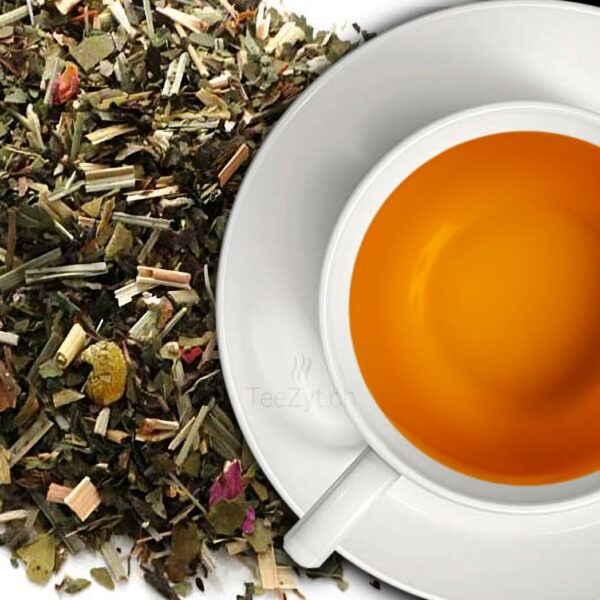 Ein Bild von Kräutertee "Fastenbegleiter" Bio mit Mate und Lemongras, in der Kategorie Kräutertee und Gewürztee