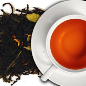 Ein Bild von Grüntee und Schwarzteemischung "Festlicher Kashmiri", in der Kategorie Schwarz Tee aromat.