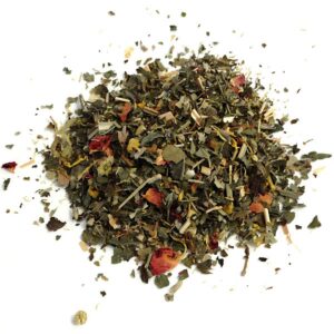 Ein Bild von Kräutertee "Heile Welt" mit Brombeerblätter und Kamille, in der Kategorie Kräutertee und Gewürztee Tee