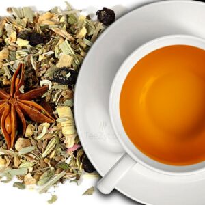 Ein Bild von Kräutertee "Ingwer & Aronia" - Bio, in der Kategorie Kräutertee und Gewürztee Bio Tee