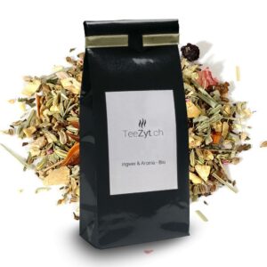 Ein Bild von Ingwer & Aronia - Bio, in der Kategorie Kräutertee und Gewürztee Bio Tee Ayurveda Tee
