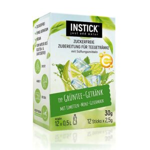 Ein Bild von Instick - Grüner Eistee Limette & Minze (Grüntee-Extrakt) - 12 x 2.5g, in der Kategorie Nahrungsmittel