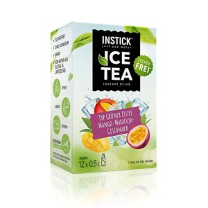 Ein Bild von Instick - Grüner Eistee Mango & Maracuja (Grüntee-Extrakt) - 12 x 2.5g, in der Kategorie Nahrungsmittel